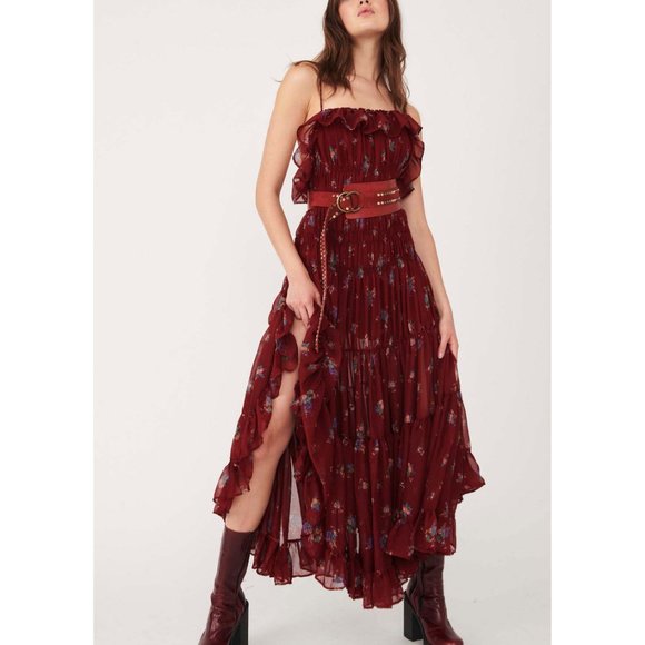 🎉LAST CHANCE🎉 NWT Free People We The Free Mason Studded Belt / Crimson - Picture 2 of 3